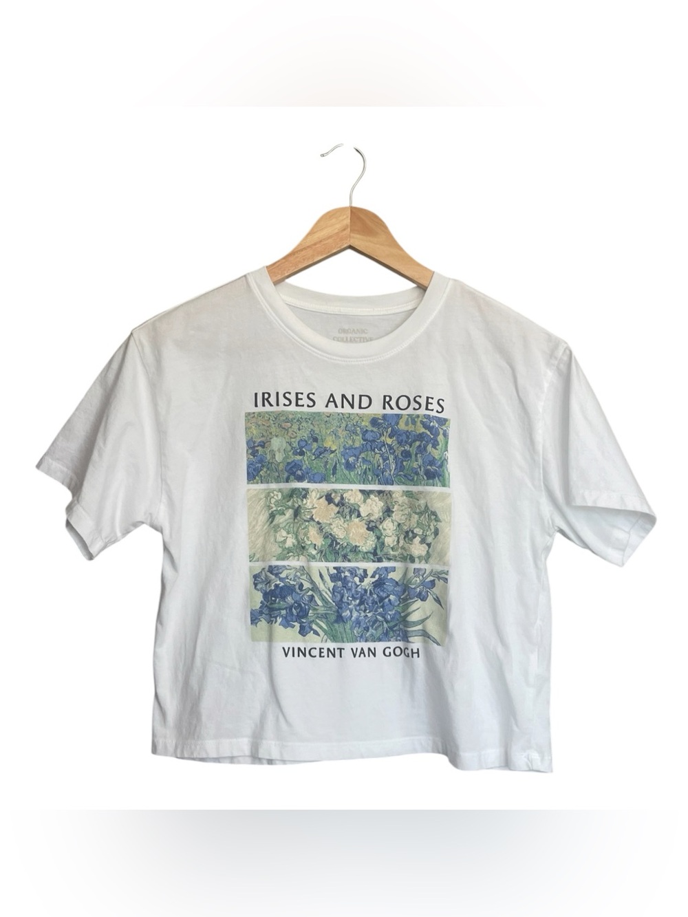Vincent Van Gogh White Graphic Tee - Irises and Roses